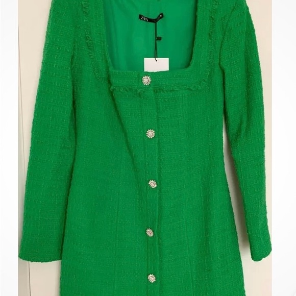 Zara Women Dress, green color. - Picture 5 of 7